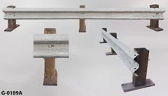 Guardrail, 162"w, with (3) 8" x 6" x 24"t wood supports, (3) 24" x, stock number G-0189a