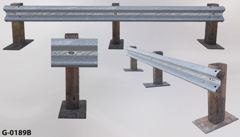 Guardrail, 162"w, with (3) 8" x 6" x 32"t wood supports, (3) 24" x, stock number G-0189b