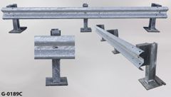 Guardrail, 162"w, with (3) 4"wx6"dx30"t i beam support w/ 18"x18", stock number G-0189c