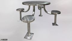 Jail/Prison Visitation Table, 4 Person, stainless steel, round, table, stock number J-0039