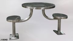 Jail/Prison Visitation Table, 2 Person, stainless steel, round, table, stock number J-0040