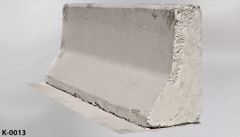 K-Rail, freeway divider, grey painted styrofoam on wood base, 96"w x, stock number K-0013