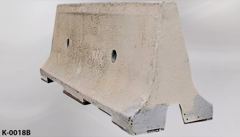 K-Rail, freeway divider, fiberglass, 96"w x 24"d (base) 4"d (top) x, stock number K-0018b