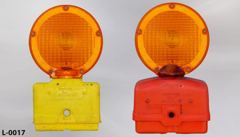 Barricade lantern, flashing, amber lens, w/ (2) 6V lantern batteries, stock number L-0017a