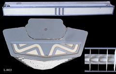 Light, 4' fluorescent, eggcrate, art deco, w/ (4) 2'l plastic side, stock number L-0023