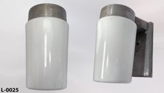 Light, wall mount, flat top, aluminum body, large, w/ milkglass, stock number L-0025