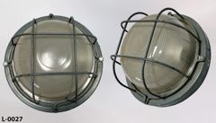 Light, wall mount, 10"dia w/ 8"dia globe & metal cage, stock number L-0027