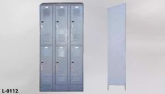 Locker, 2 tier, slope top, 12"w x 18"d x 78"t (front) & 84"t (rear), stock number L-0112