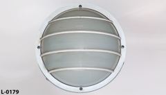 Light, wall mount, half sphere, plastic body, , 11"diameter x 6"d, stock number L-0179