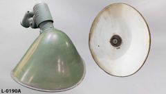 Light, flood, exterior, clamshell shaped reflector shade, green, stock number L-0190a