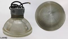 Light, ceiling mount, holophane, 10"dia globe w/ junction box, 8"t, stock number L-0192