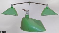 Light, flood, exterior, scoop shade, dual head, each light measures, stock number L-0209