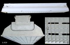 Light, 4' fluorescent, white hood, w/ ice cube tray diffuser, (uses 2, stock number L-0219