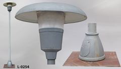Light, street lamp, 29"diam. mushroom cap shade, w/ 10"diam. glass, stock number L-0254