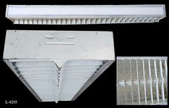 Light, 4' fluorescent, w/ (1) 4'l eggcrate panel, and (2) 4'l white, stock number L-0255