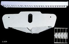 Light, 4' fluorescent, eggcrate, w/ (2) 4'l white plastic side panels, stock number L-0259