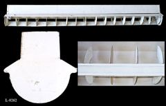 Light, 4' fluorescent, with rounded eggcrate bottom, (uses 1 bulb, stock number L-0262