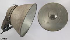 Light, flood, exterior, 18"dia w/ 14"w bracket, period, galvanized, stock number L-0270