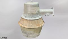 Light, street lamp, wall mount, w/ plastic round shade, no button on, stock number L-0309