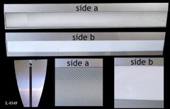 Light, 4' fluorescent, triangular plexiglass cover, stock number L-0349