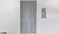 Locker, 2 tier, flat top, 12"w x 12"d x 72"t, stock number L-0366