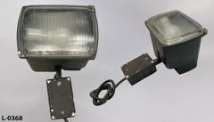 Light, flood, exterior, brown, w/ glass lens and junction box, stock number L-0368