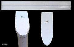 Light, 4' fluorescent, white, thin, w/ triangular ends, w/ plastic, stock number L-0384