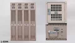 Locker, expanded metal, w/ small locker on top, unit measures 48"w x, stock number L-0394