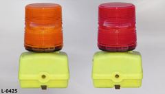 Barricade lantern, strobe, yellow body, w/ (2) six volt batteries, stock number L-0425