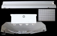 Light, 4' fluorescent, hooded, white, (uses 4 bulbs, not included), stock number L-0427