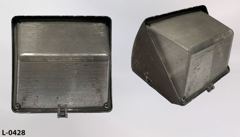 Light, wall mount, brown, w/ triangular lens, 8"w x 7"d x 8"t, stock number L-0428