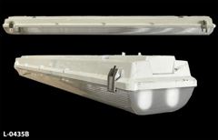 Light, 4' fluorescent, wet location, w/ clear ribbed plexiglass bulb, stock number L-0435b