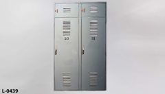 Locker, 2 door, bottom door is 58"t, top door is 12"t, section is 2, stock number L-0439