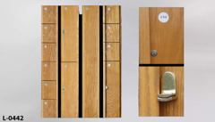 Locker, wood, each section 12"w x 21"d x 72"t, stock number L-0442