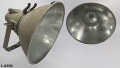 Light, flood, exterior, 19"diam, w/ mounting bracket and aluminum, stock number L-0500