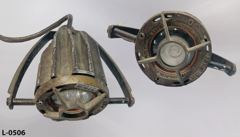 Light, spot, 4" diam. x 5"t body, w/ glass lens and guard, w, stock number L-0506