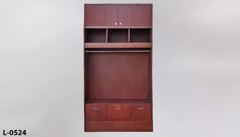Locker, pro sports team style, single unit, dark stained wood, stock number L-0524
