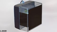 Light, exterior wall mount, plexi box w/ brown metal insert, light, stock number L-0549