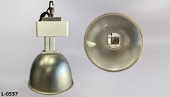 Light, warehouse bay, 17"dia metal shade, white ballast box, 23"t, stock number L-0557