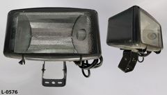 Light, flood, exterior, brown box, w/ glass lens & mounting bracket, stock number L-0576