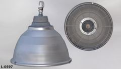 Light, warehouse bay, 21" diameter, grey ballast box, glass lens w, stock number L-0597