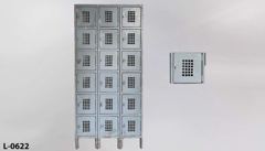 Locker, 6 tier, w/ feet, 36"w x 15"d x 78"t, stock number L-0622