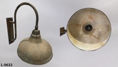 Light, China hat, 20"diameter, wall mount, gooseneck pole on 18"t x, stock number L-0632