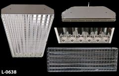 Light, 4' fluorescent, hooded, lightweight, w/ metal reflector, stock number L-0638