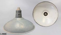 Light, China hat, 18"dia gray vented shallow shade, stock number L-0666