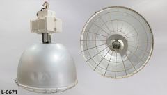 Light, warehouse bay, 22" diameter, aluminum, w/ white ballast box, stock number L-0671