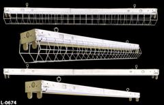 Light, 4' fluorescent, basic shop light (uses 2 bulbs, not included), stock number L-0674