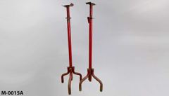 Muffler/Exhaust Pipe Stands, red metal, adjustable height, 50"t, stock number M-0015a