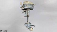 Outboard boat motor, large, grey/light blue, Evinrude 3402C, w, stock number M-0048