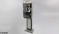 Pay Phone Pedestal, metal, freestanding, older style, stock number P-0107b